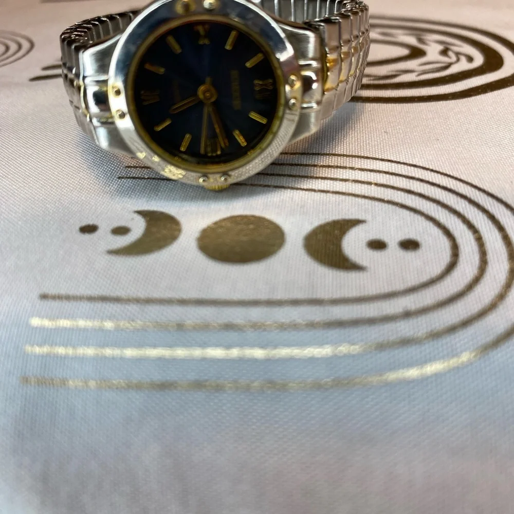 Silver and Black Watch with Classic Design